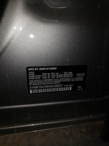 17 18 BMW X5M Right Rear M Sport Door Sill Plate Non Illuminated ID# 51477329512 - Picture 13 of 16