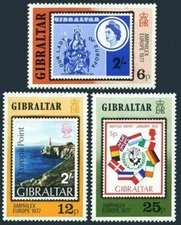 Gibraltar 1977 Philatelic Exhibition Set # 356 - 358 Mint NH Complete Lighthouse