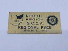 1969 NE Ohio Regional Race Sports Car Club Of America Dash Emblem Plaque SCCA
