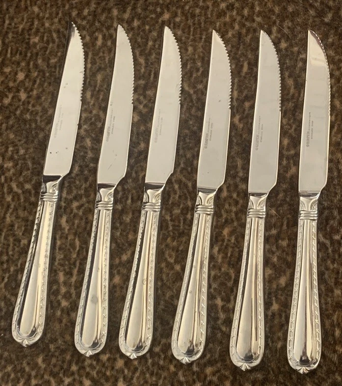 (6) Pc Hampton Silversmiths Nobility 18/10 Stainless Steel Steak Knives Serrated