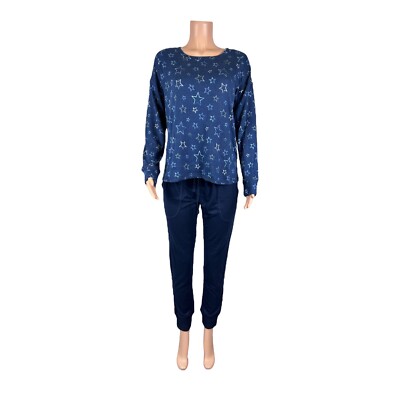 Splendid Women's Printed Hacci Lounge Set Navy Star Small Size