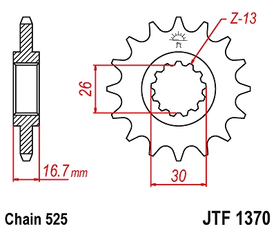 Se adapta a Honda CBR650 F/FA - E,F,G,H,J 2014 - 2018 JT piñón delantero 1370 15T Foto 2 de 2