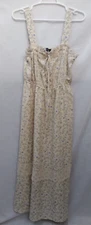 Ava Rose Lacy Maxi Summer Sun Dress Cream Blue Size Medium Floral