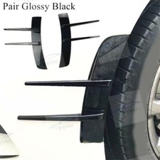 Pair Décor Car Side Fender Wing Shark Fin Badge Bonnet Car Sticker Glossy Black