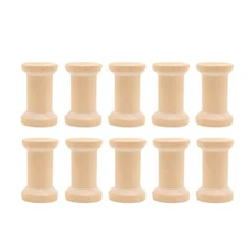 10 Pcs Wooden Sewing Machine Bobbins Empty Thread Spools Knitting