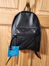 Smart Trend Women's Backpack Purse Sz Small Black Quilted Front Pocket BNWT
