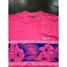 Vintage 80's Kauai All-Over Print Shirt - Bright Pink - Single Stitch Medium