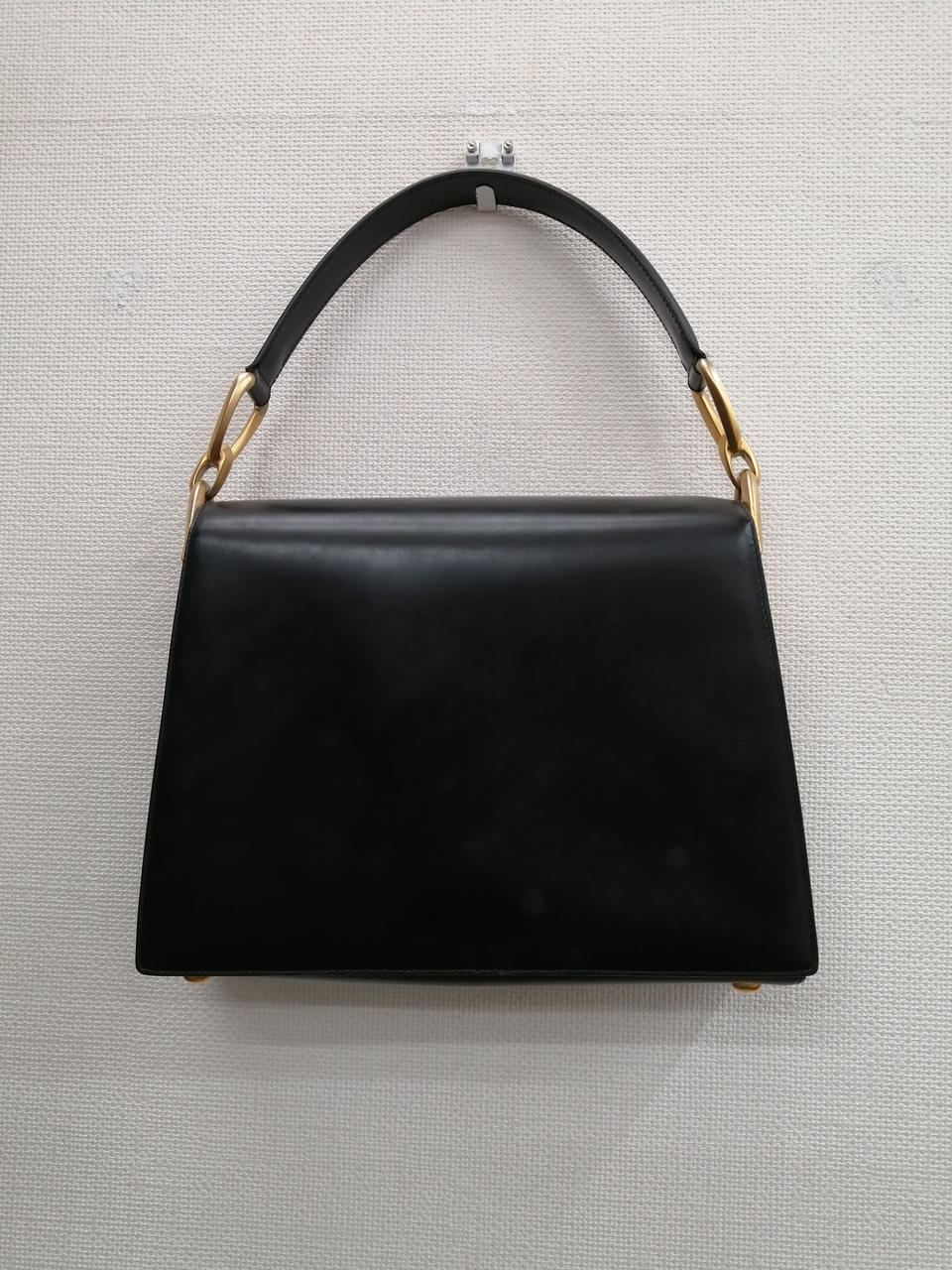CELINE black leather handbag 10.6 inch crossbody bag