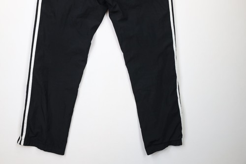 Vintage Adidas Mens Size Small Distressed Striped Lined Wide Leg Pants Black - Picture 13 of 13