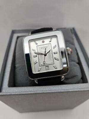 Michele Deco Sport Silver Dial Black Silicone Women's Watch MWW06K000044 