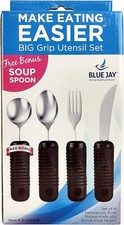 Blue Jay Make Eating Easier Big Grip Utensil Set Arthritis Aid Silverware Set