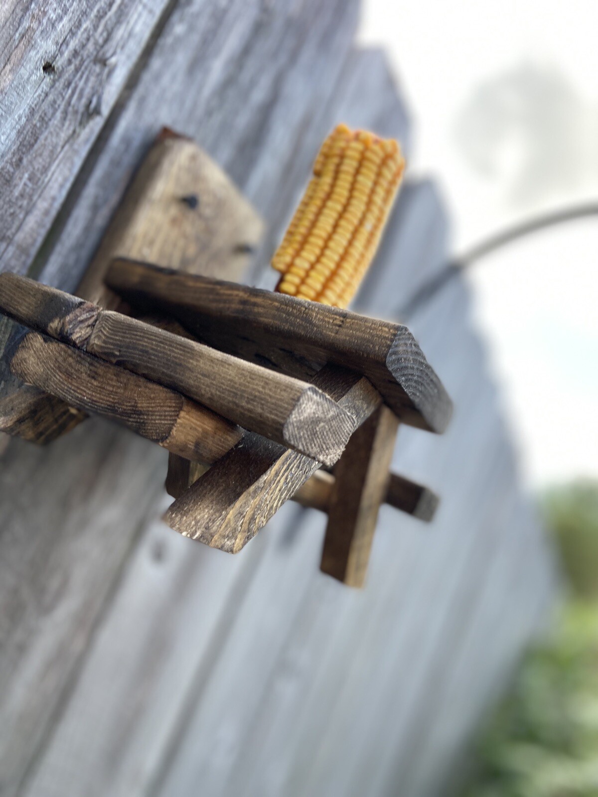 Squirrel Feeder Picnic Table - Solid Wood - Hand Made In The USA