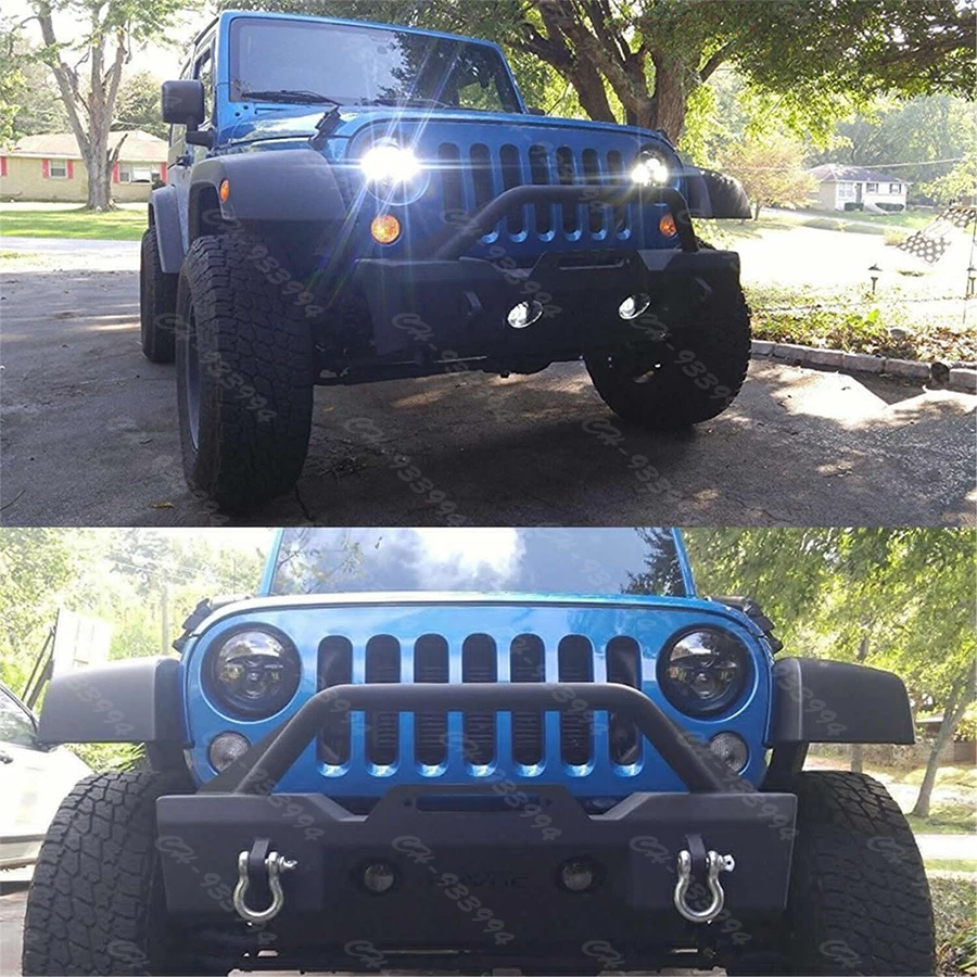 2007-2018 For Jeep Wrangler JK Combo 7'' Round LED Headlights Turn Signal Lights - Image 3 of 4