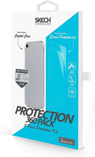Case + 2 Glass screen protectors SKECH iPhone 2020 New SE 7 8 Clear drop proof - Picture 5 of 5