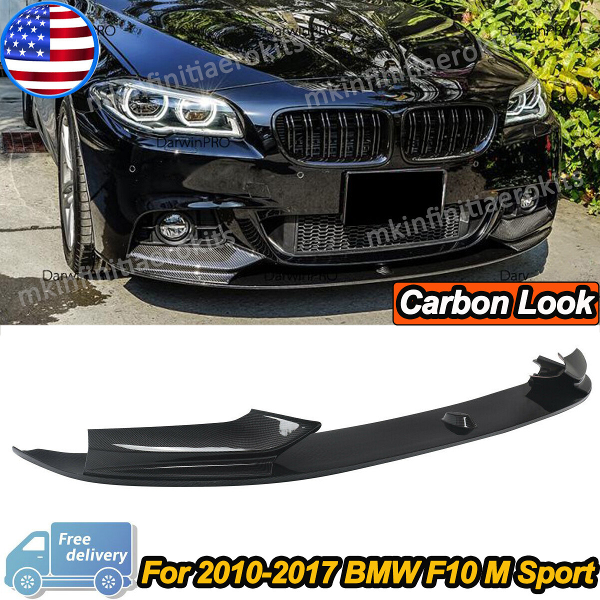 For 2011-2016 BMW F10 535i 540i M Sport Front Bumper Splitter Lip