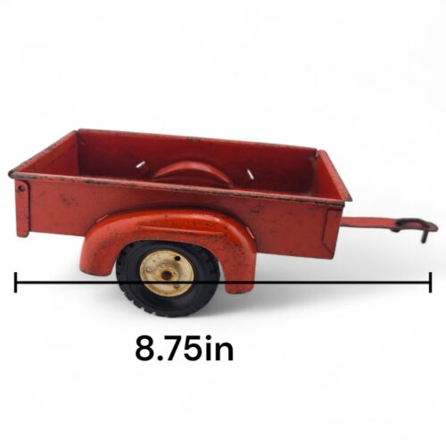 Vintage Carter Tru Scale Red Flair-Side Farm Utility Trailer Nice - Picture 8 of 9