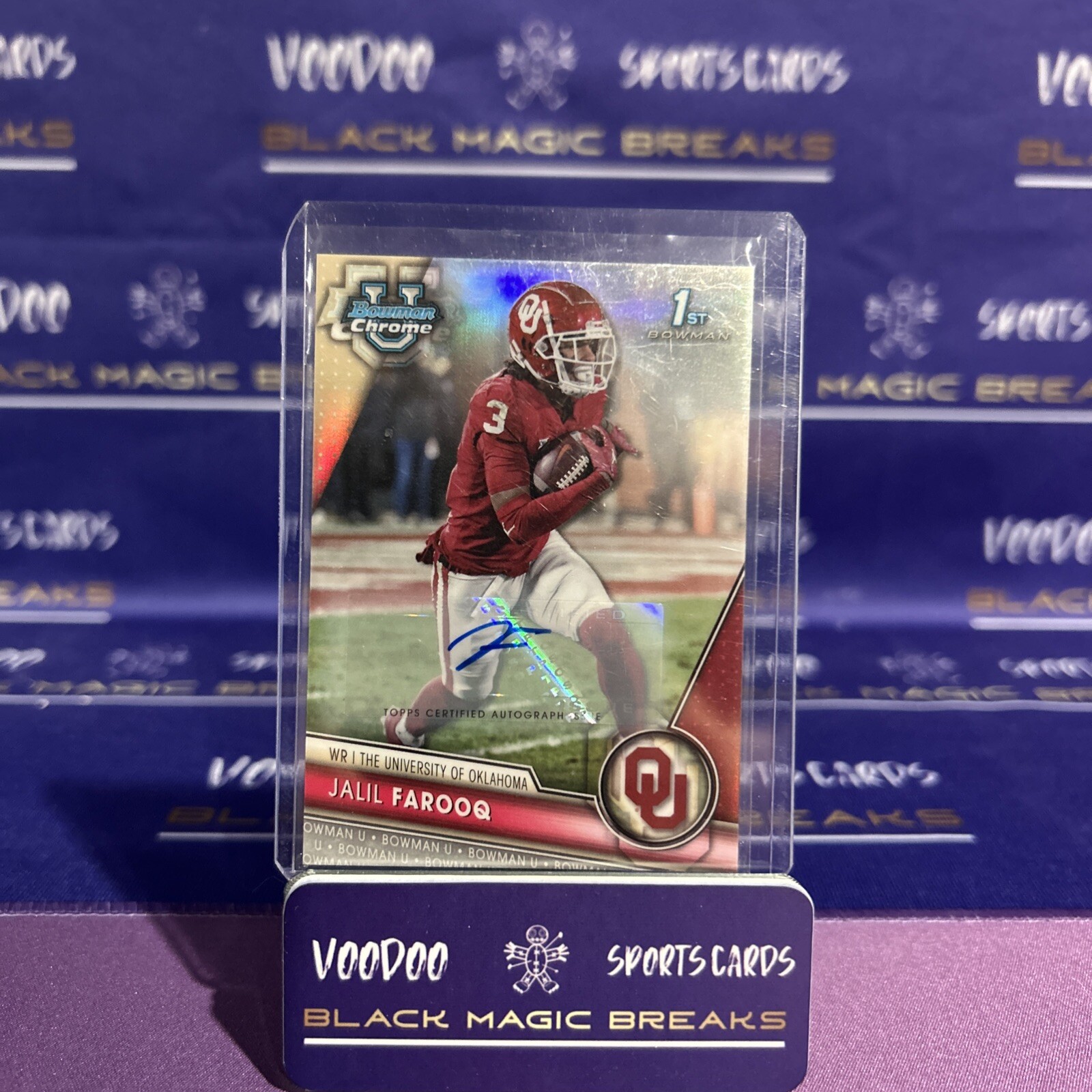 2023 Bowman Chrome University Jalil Farooq Auto /499 1st Bowman Refractor