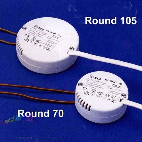 TCI Round 105 dimmbarer elektronischer Tronic-Trafo 35-105W VA rund - Afbeelding 1 van 1