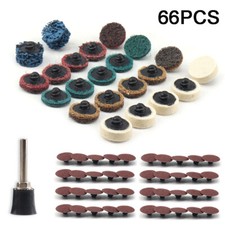 66Pcs 1inch Quick Change Disk Roll Lock Sanding Discs Set With 1/4 inch Holder