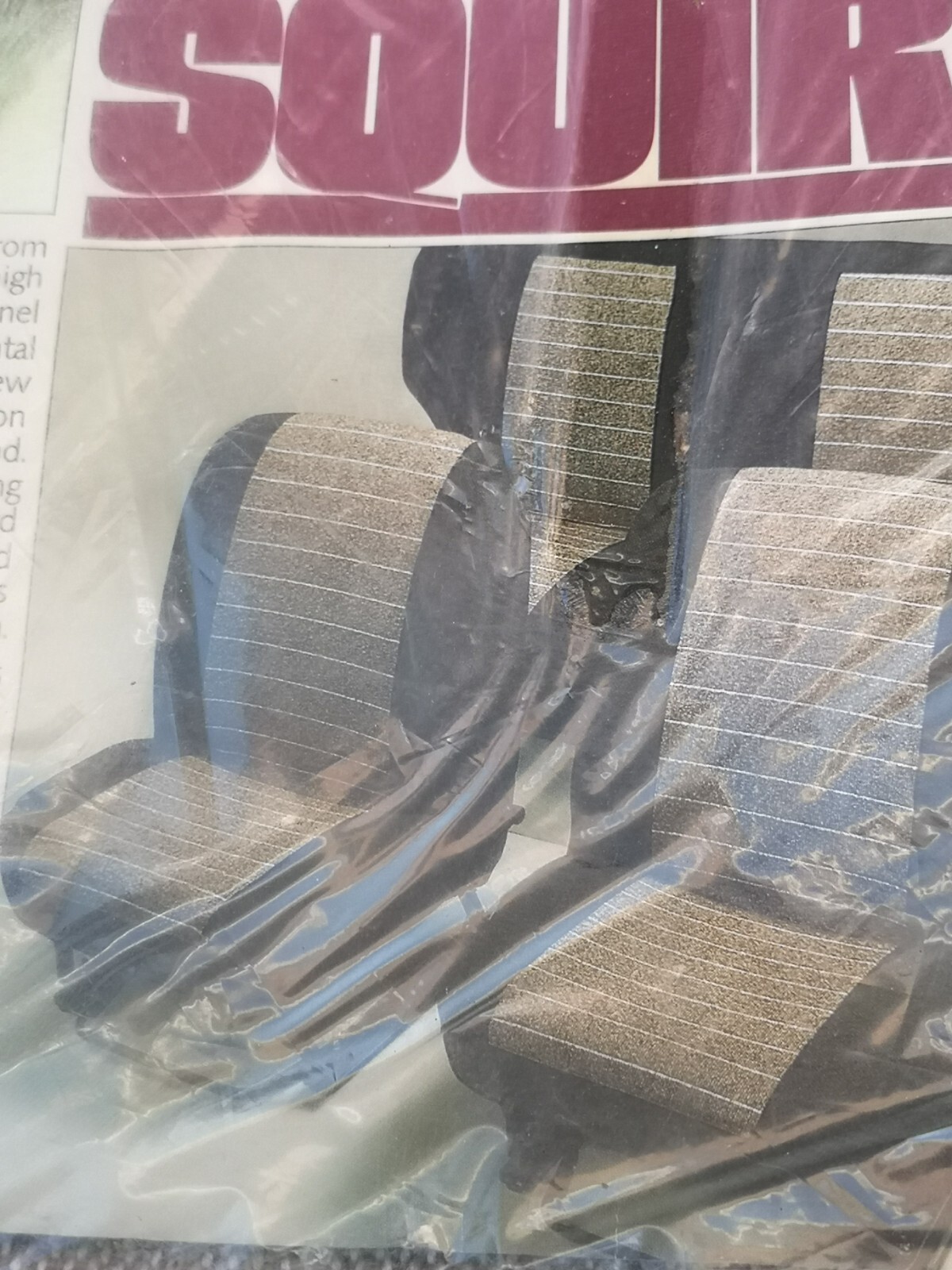 KAROBES VINTAGE EARLY 70's CAR BUCKET SEAT COVER, BEIGE, ONE ONLY *NEW