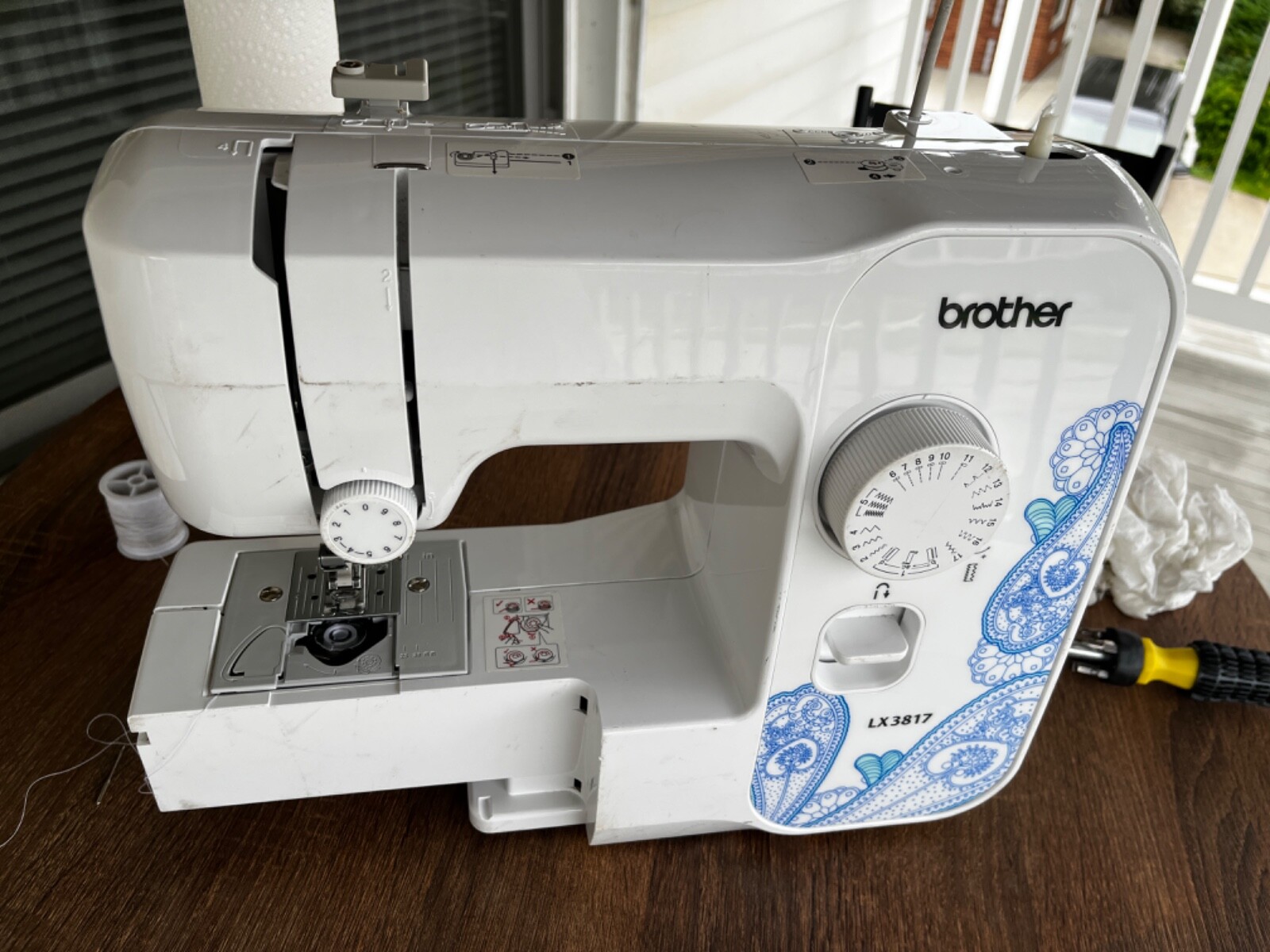 BROTHER LX3817 17Stitch Portable FullSize Sewing Machine White eBay