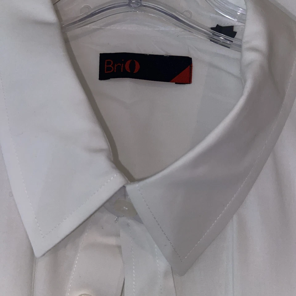 Camisas de vestir blancas de manga larga/manga Brio para hombre 171/2-18 Foto 2 de 4