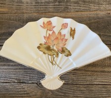 Beautiful Vintage Porcelain Fan with Beautifully Painted Flowers