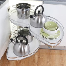 Kitchen Cabinet Cupboard Corner Pull Out Shelf Carousel Storage Rack Right Hand