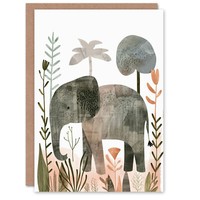 Safari Natur Niedlich Tier Kinder Elefant Geburtstagskarte