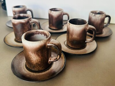 GOTEK Handmade Espresso Mugs with Saucers