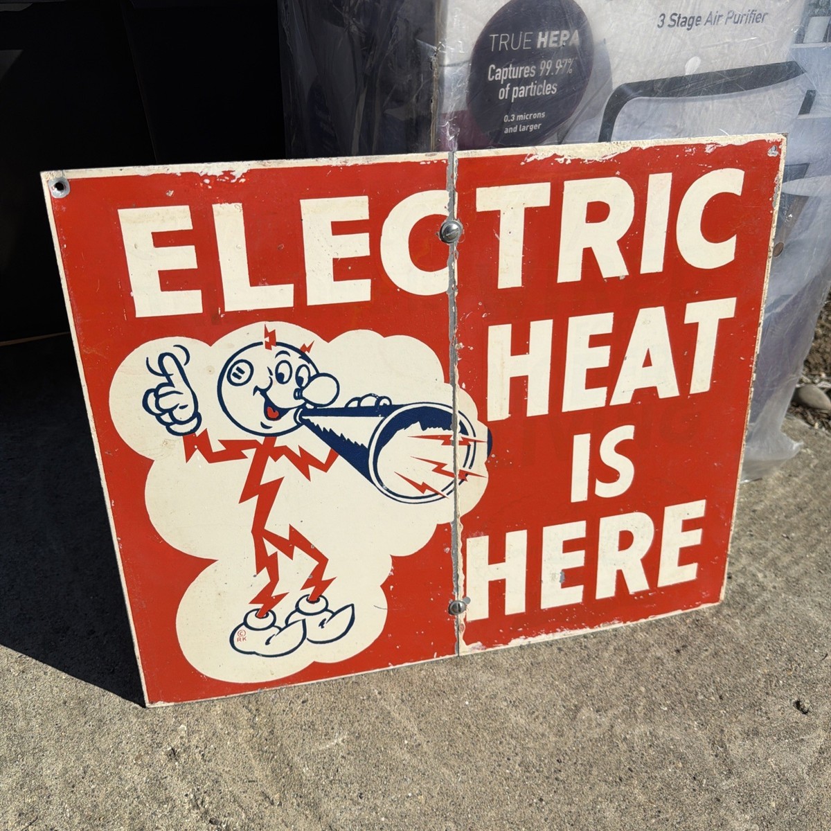 Original 1950-60s Reddy Kilowatt Electric Heat Is Here Company