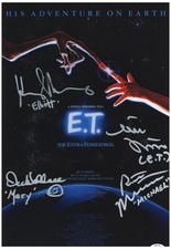 E.T. The Extra Terrestrial Cast Autographed 12x18 Movie Poster Exact Proof ACOA