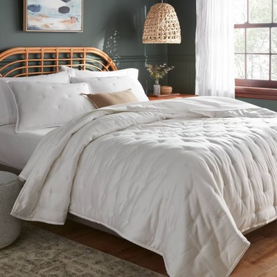 Full/Queen TENCEL Comforter and Sham Set White - Threshold: OEKO-TEX