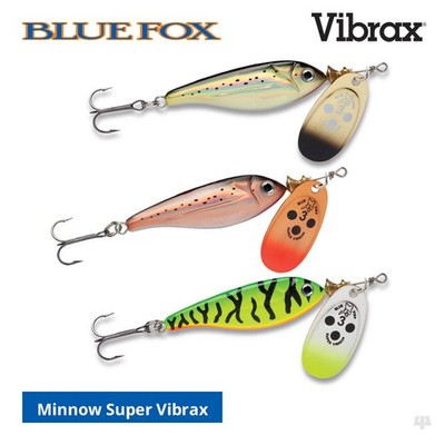 Blue Fox Super Vibrax Minnow Spinner - Forelle Lachs Barsch Hecht Angelköder