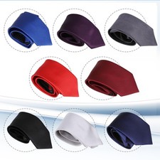 Men Classic Solid Color 6CM Wide Zipper Neckties Pre-tied Wedding Party Ties