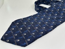 Croft & Barrow Blue Silver Geometric 100% Silk Men’s Neck Tie Made In USA