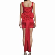 Women’s Red Satin cocktail/Homecoming Dress With Large Back Bow Size Medium