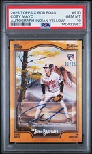 Coby Mayo 2025 Topps X Bob Ross The Joy Of Baseball Indian Yellow RC /25 #91 MLB