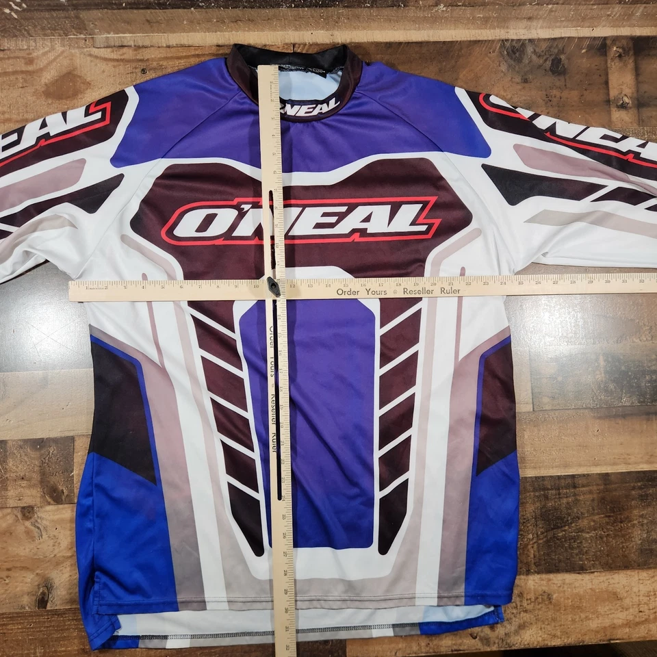 Vintage No Fear Motocross Jersey Mens XL Blue Black Y2K Method Padded Elbows - Image 3 of 4