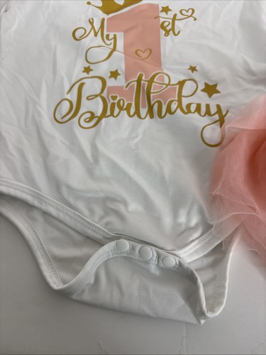 Body fille 9-12m Bb My1er anniversaire et jupe tutu rose Bb - Photo 5/12