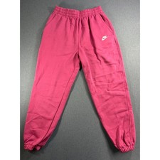Nike Sportswear Kids XL Pink Fleece Sweatpants Loose Fit Joggers Embroidered