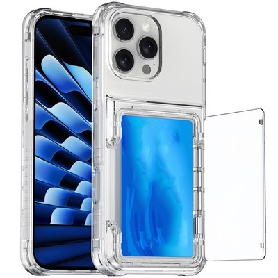 Für iPhone 16 Pro Max Hülle mit weichem Material und durchsichtigem Kartenfach