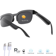 Smart Glasses Bluetooth Call  Music light Glasses Open Ear Headset BLACK US