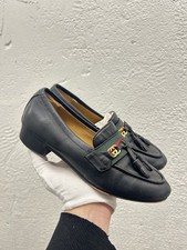 GUCCI 6 US 36 EU Jordaan Horsebit Brixton Tassel Loafer Black Leather BB7