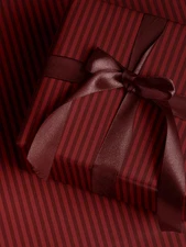 Burgundy Red Striped Wrapping Paper – Elegant Matte Christmas Gift Wrap
