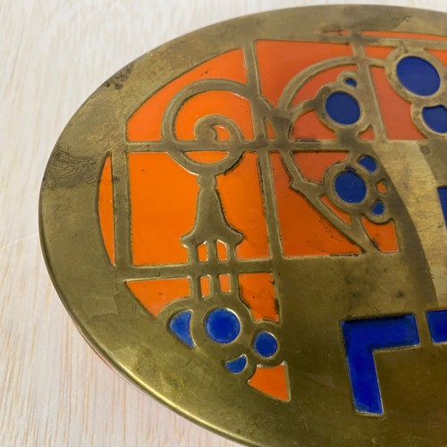 Caja de joyería vintage Art Deco de latón Scovill con bisagras de metal años 20 ovalada naranja - Imagen 6 de 16