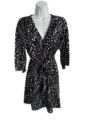 NWT Flora by Flora Nikrooz Women's Jacqueline Wrap 3/4 Sleeve Robe S