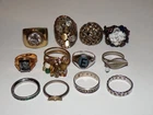 Jewelry Lot Vintage Ring Rings Costume Cocktail Cluster & More Ladies [463D]