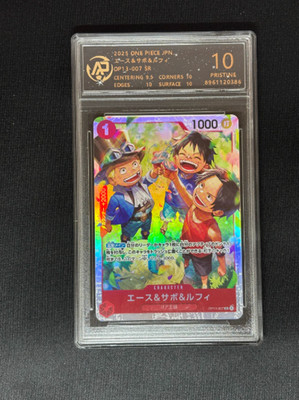 Rare Japanese One Piece Brothers Luffy Ace Sabo Perfect 10 Graded Trading Card