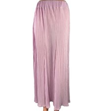 PinkyOtto Pink Elastic Waist High Waist Pleated Straight A-Line Maxi Skirt Sz S